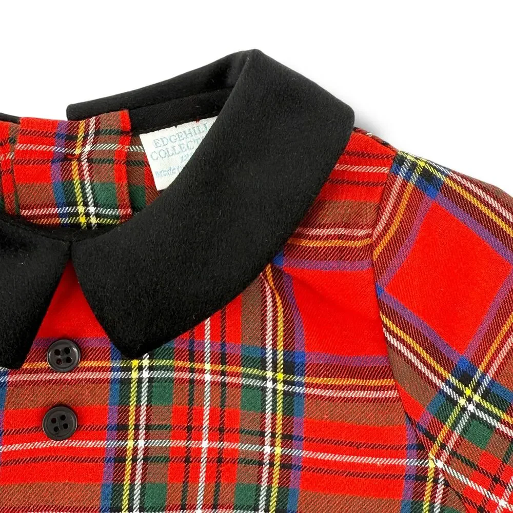 Edgehill Collection Tartan Plaid Christmas Holiday Bubble Romper Boys Sz 6 Mos